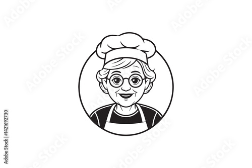 chef grandmother illustration vector