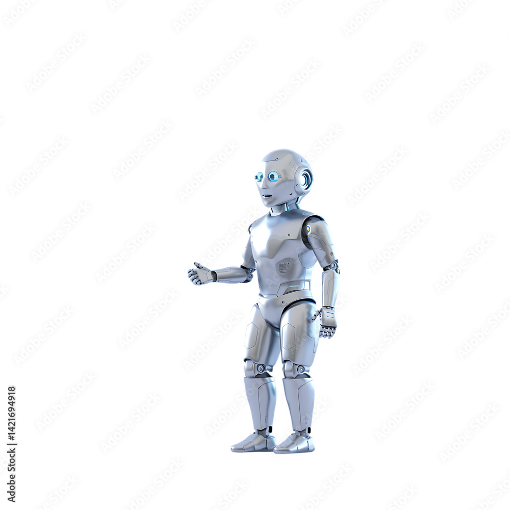 3D Robot Character with Friendly Gesture 3D Robot Character with Friendly Gesture