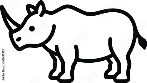 Rhinoceros line art 