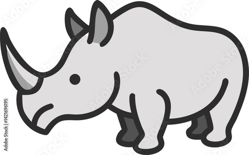Rhinoceros line art 