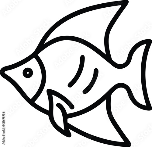 Angelfish line art