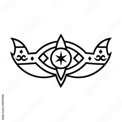 stained glass inspired border ornament with intricate lines
