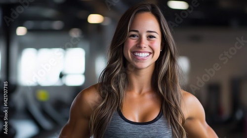Portrait of a Strong Fitness Woman Smiling Confidently at the Gym with her Healthy Lifestyle Free Download Portrait of a Strong Fitness Woman Smiling Confidently at the Gym with her Healthy Lifestyle - GFXLoad