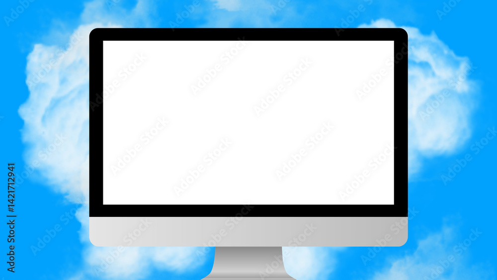 HD Led Screen with Blank Screen in Front of Cloud Sky Background Illustration Photo - 1 HD Led Screen with Blank Screen in Front of Cloud Sky Background Illustration Photo - 1