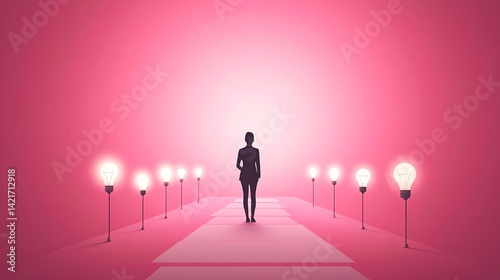 2d minimalist design of decisive manager choosing between two paths with proscons lists lightbulb ideas