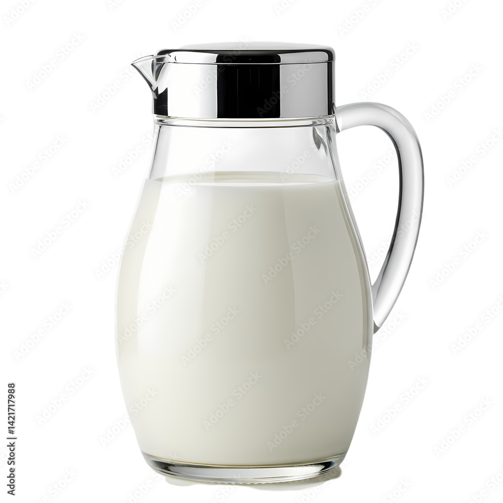 Glass Milk Pitcher isolated on transparent background Glass Milk Pitcher isolated on transparent background