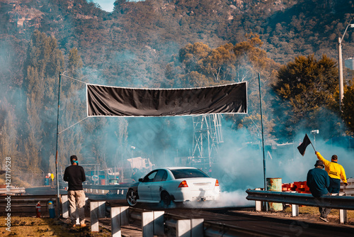 Australia Day long weekend burnout competition at Kandos in rural New South Wales photo