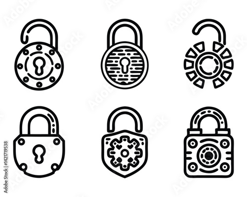 Lock icon set