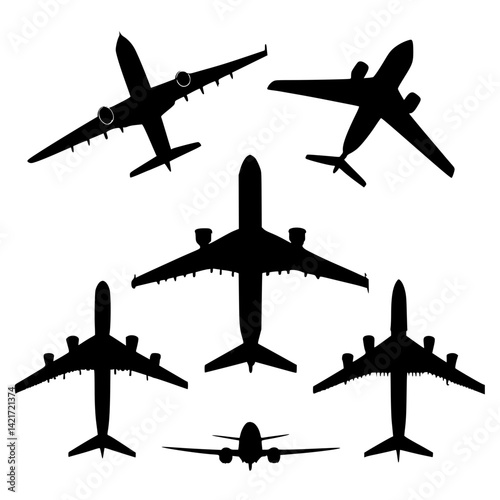set of airplane silhouettes