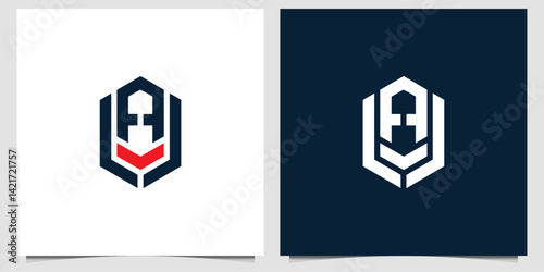 letter A L logo Modern anchor and arrow logo design, ideal for maritime, shipping, or nautical business branding