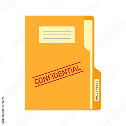 Confidential document. Locked with padlock folder. Modern flat vector illustration