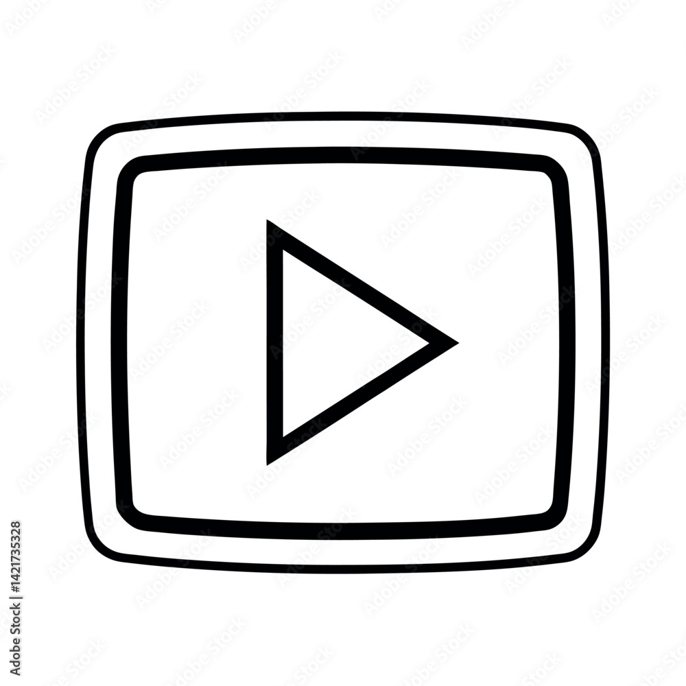 Play Button Icon, Flat Style, Video Player Play Button Icon, Flat Style, Video Player