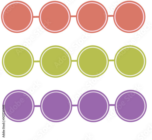 Colorful Circle Timeline Infographic Elements Set