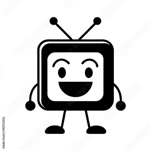 Cute cartoon TV character, perfect for kids' products.