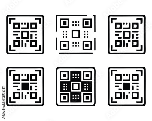 QR Code icon set