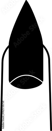 Shape nail icon . Finger vector isolated on transparent background. Fashion nails type trends. Beauty spa salon woman fingernails manicure. False nail polish design mockup templates