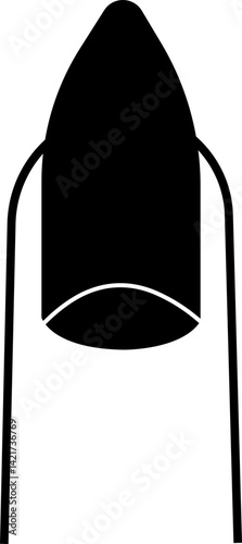 Shape nail icon . Finger vector isolated on transparent background. Fashion nails type trends. Beauty spa salon woman fingernails manicure. False nail polish design mockup templates