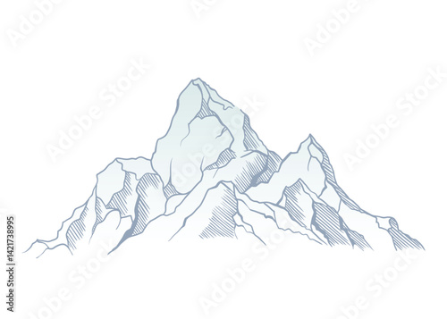Mountain climbing route to top rock with red flag on peak. Business journey path in progress, way to success or concept of goal. Vector illustration