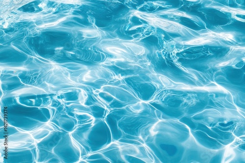 Elegant water texture for summer styling. Serene blue seamless motif for ocean and pool concepts. Ideal for backgrounds in beach, travel, or relaxation themes