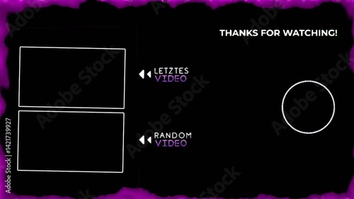 YouTube End Screen Motion Outro,  Animation Endscreen, Thanks For Watching YouTube Outro