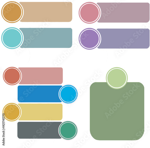 Colorful Text Box Infographic Layout with Circular Icons