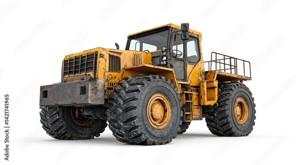 Naklejka premium Komatsu Forklift Isolated on White Background