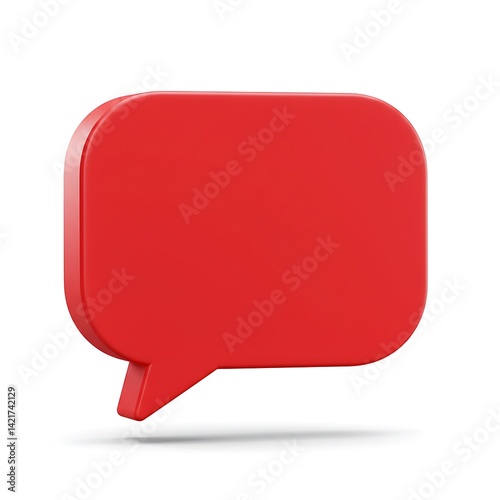 High Quality 3D Chat Bubble Icon on White Background for Professional Designs