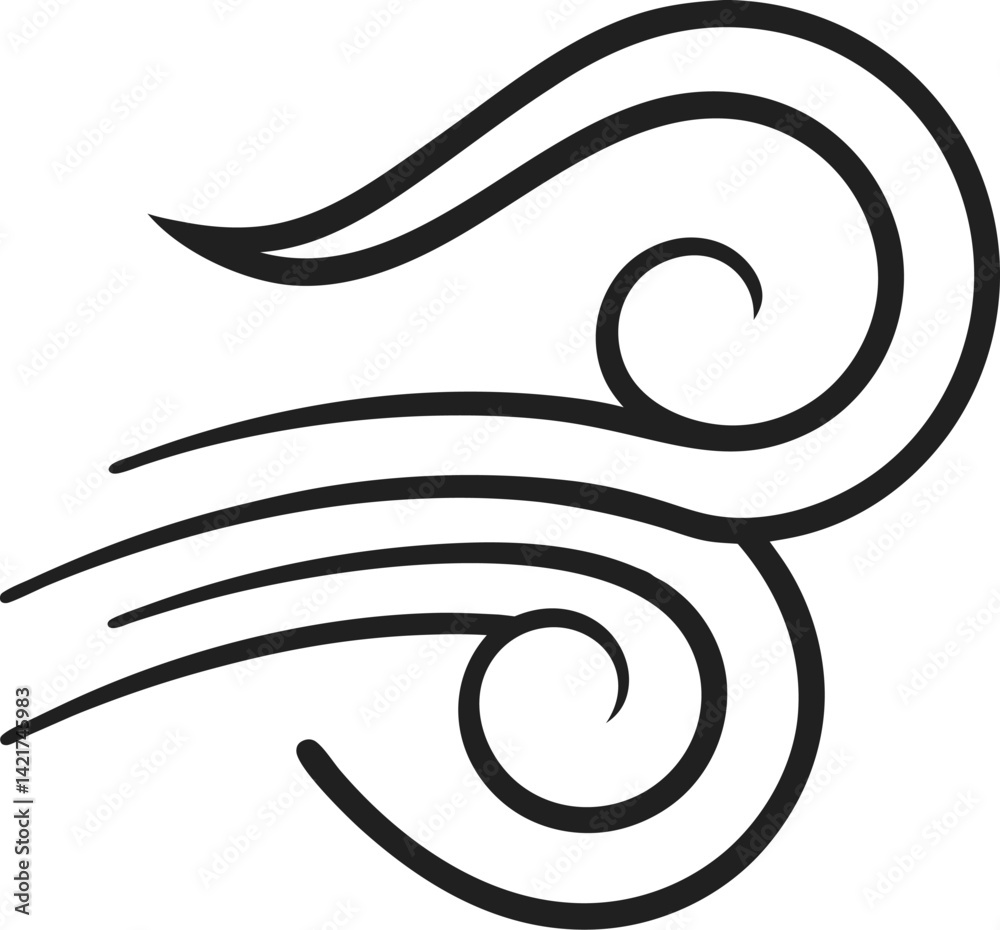 Wind blow line icon fresh vector cloud air isolated speed symbol. Wind blow air line icon logo Wind blow line icon fresh vector cloud air isolated speed symbol. Wind blow air line icon logo