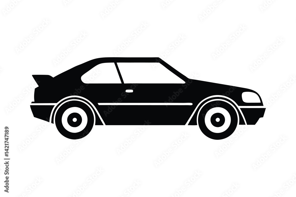 Fototapeta premium Car silhouette vector illustration with white background