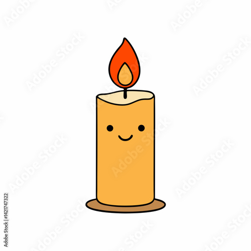 burning candle vector illustration