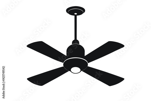 electric fan silhouette vector illustration isolated on white background