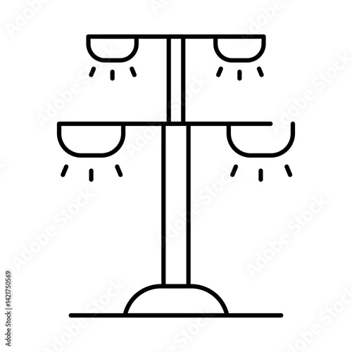 Street Light Icon. Solar Energy, Solar Panel, Green Energy, Sun Energy, Solar Battery, Energy Saving, Solar House, Ecology, Electricity, Renewable Energies Editable Stroke Vector Illustration