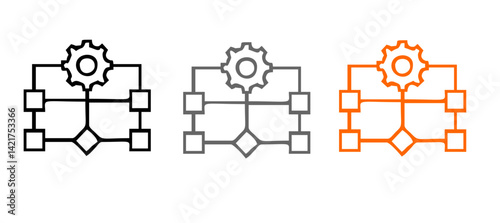 Agile Process vector icon, gear and cycle arrow icon, iterative development and continuous improvement illustration