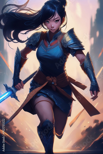 Generative AI Anime Warrior Princess