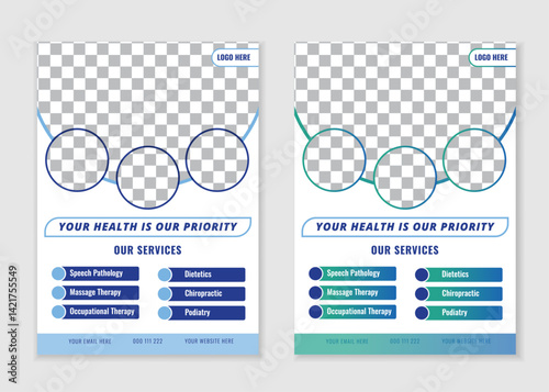 Medical OR healthcare flyer poster template with creative and simple layout design	