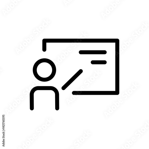 classroom teaching icon for education & e-learning flat stroke icon for apps and websites
