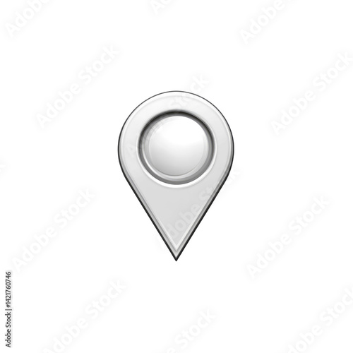 Free Download 3D White Location Pin Icon - GPS Marker for Maps and Navigation - GFXLoad