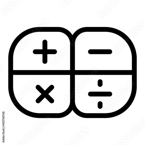 basic arithmetic symbols icon representing addition, subtraction, multiplication, and division flat stroke icon for apps and websites
