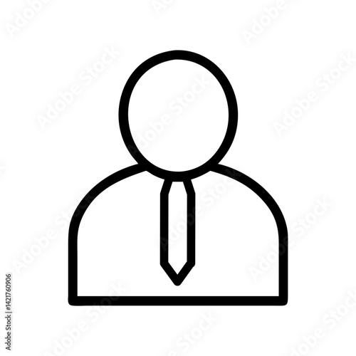 user profile icon representing student or teacher account access and identification flat stroke icon for apps and websites
