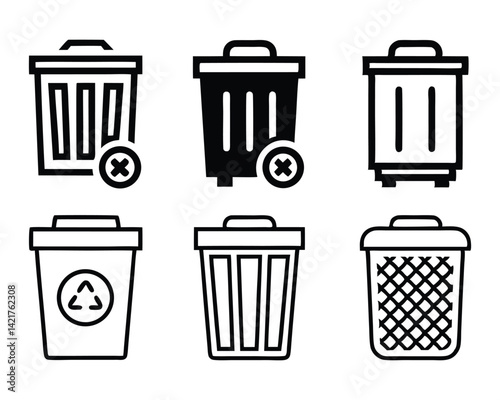 Trash Bin icon set