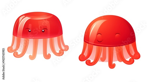 Colorful Jelly Cartoon Vector Illustration Suitable for Children's Books and Marketing Materials