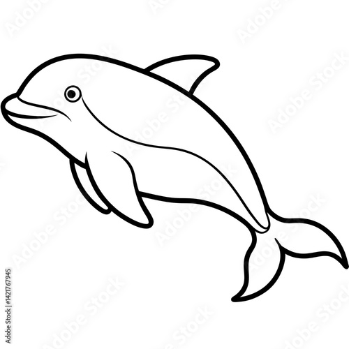 Beluga Whale in One Line Vector Design