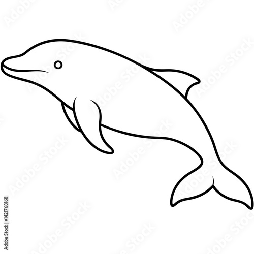 Beluga Whale in One Line Vector Design