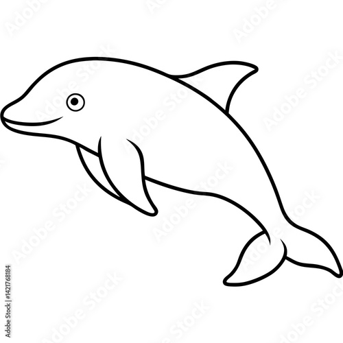 Beluga Whale in One Line Vector Design