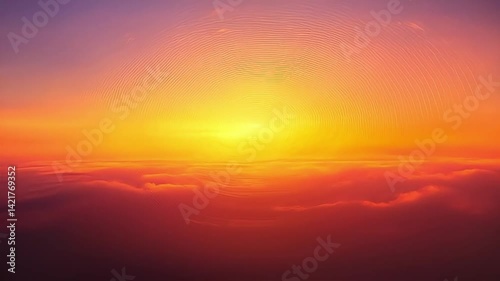 Sun Rising Above Clouds with Vibrant Colors Slow Motion
