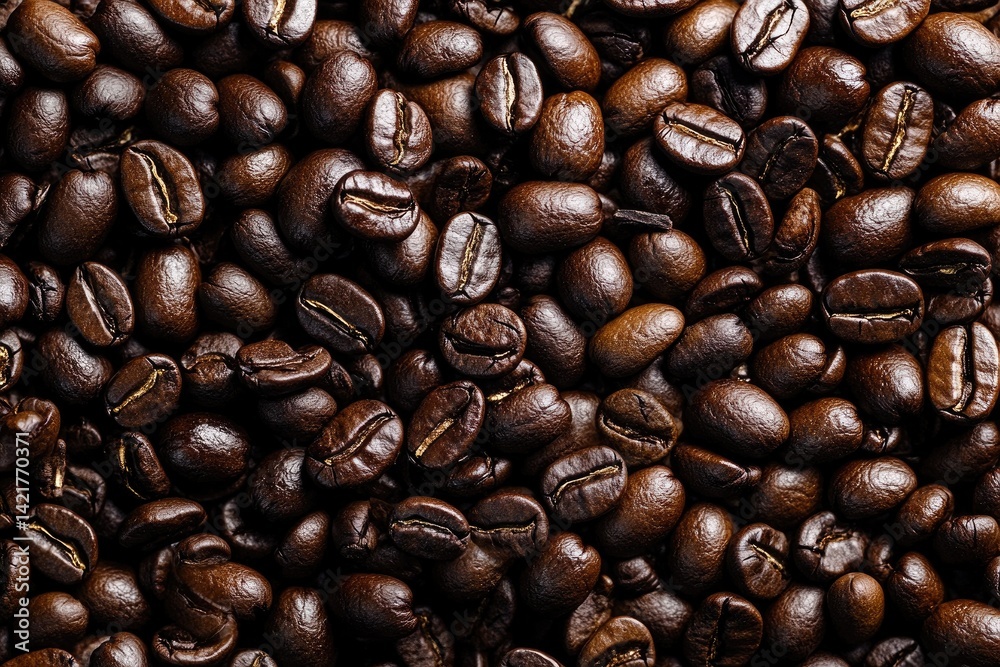 Fototapeta premium Roasted coffee beans close-up