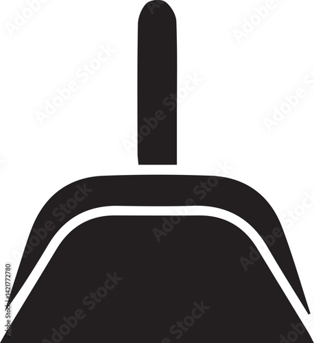 Dustpan, dustpan vector icon. Black symbol on white background