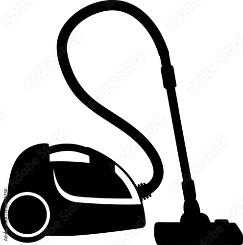 Isolated vacuum cleaner silhouette, home appliance for cleaning, household tool icon