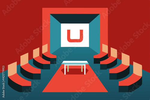 3d render of a red carpet