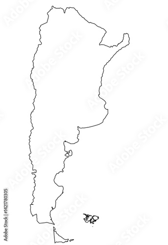 CONTORNO DE ARGENTINA CON MALVINAS